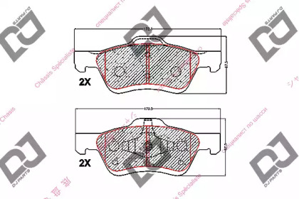 Комплект тормозных колодок DJ PARTS BP1708